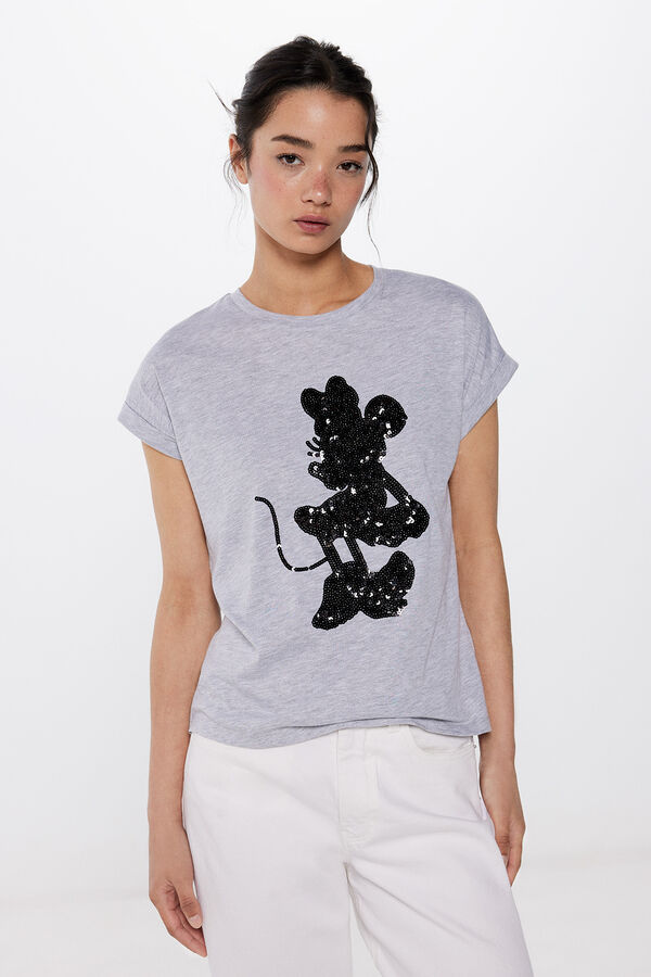 Springfield Playera Minnie Lentejuelas gris