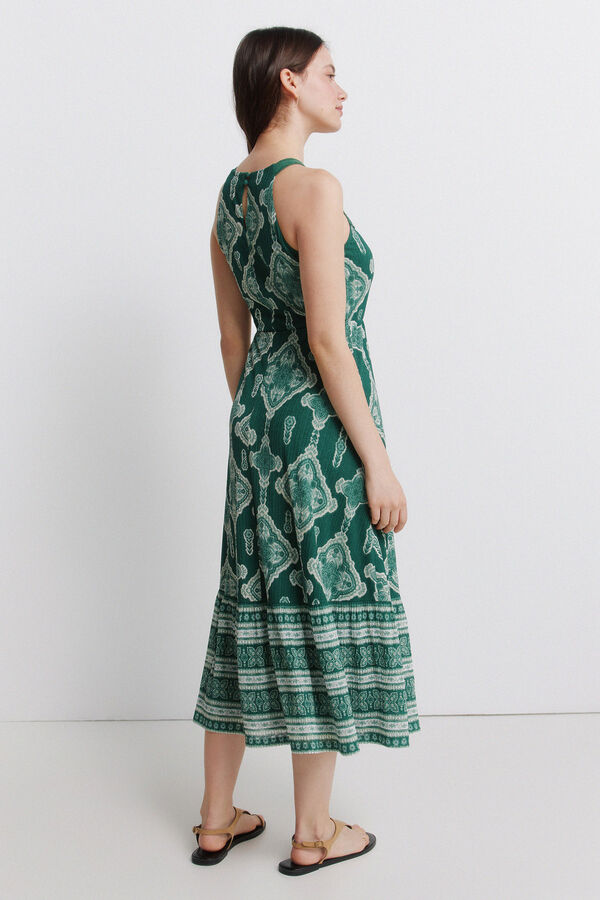 Springfield Vestido halter de crochet verde