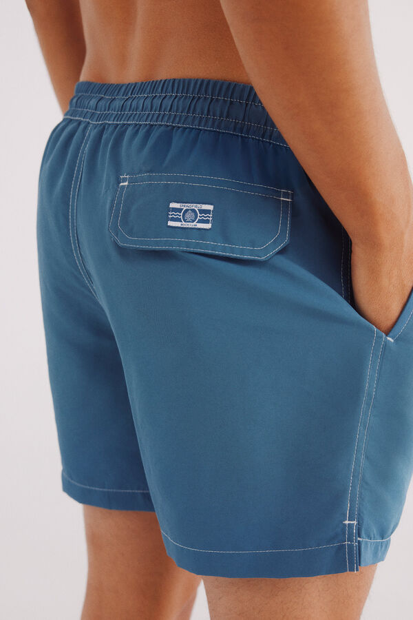Springfield Bañador liso contrastes azul