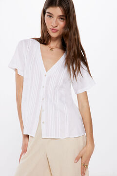 Springfield Blusa Pintucks blanco