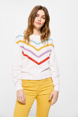 Springfield Suéter Rayas Chevron Calados beige
