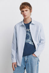 Springfield Camisa oxford a rayas sin arrugas azul