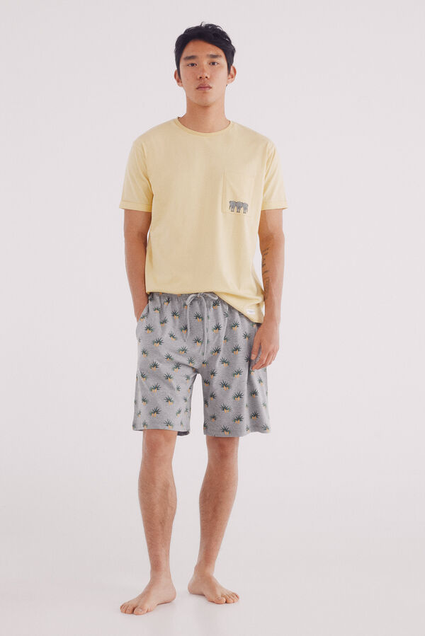 Springfield Pijama corto elefantes amarillo