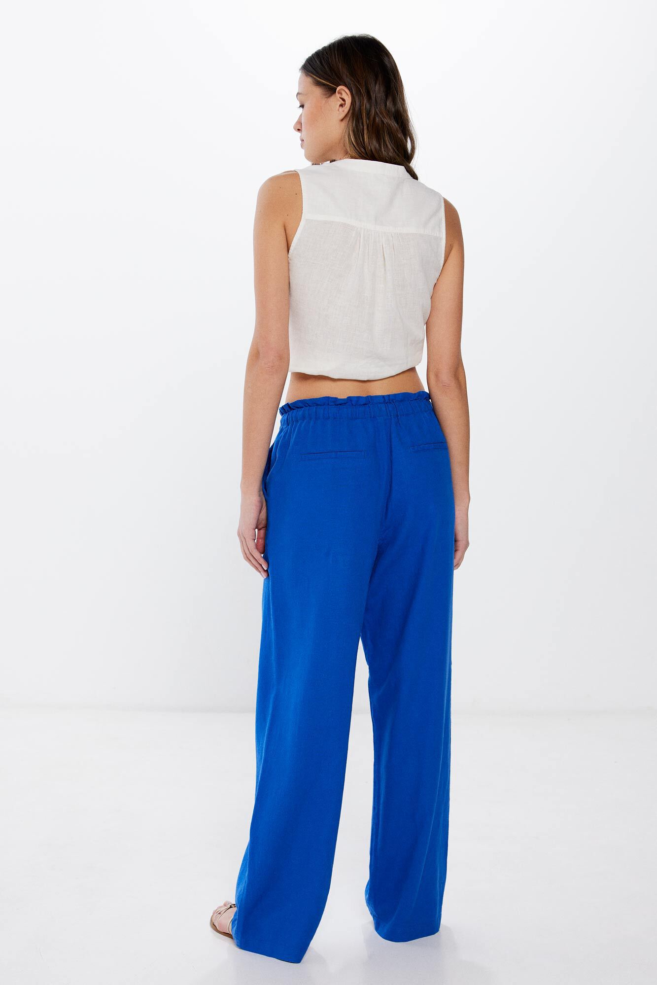 Pantalon jogger lino viscosa Pantalones de mujer WomenSecret MX