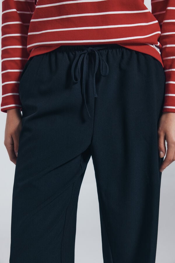 Springfield Pantalón jogger ancho negro