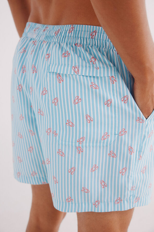 Springfield Bañador  estampado langostas turquesa