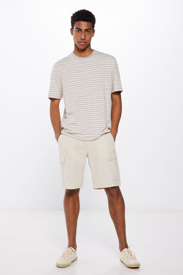 Springfield Polera raya estructura gris