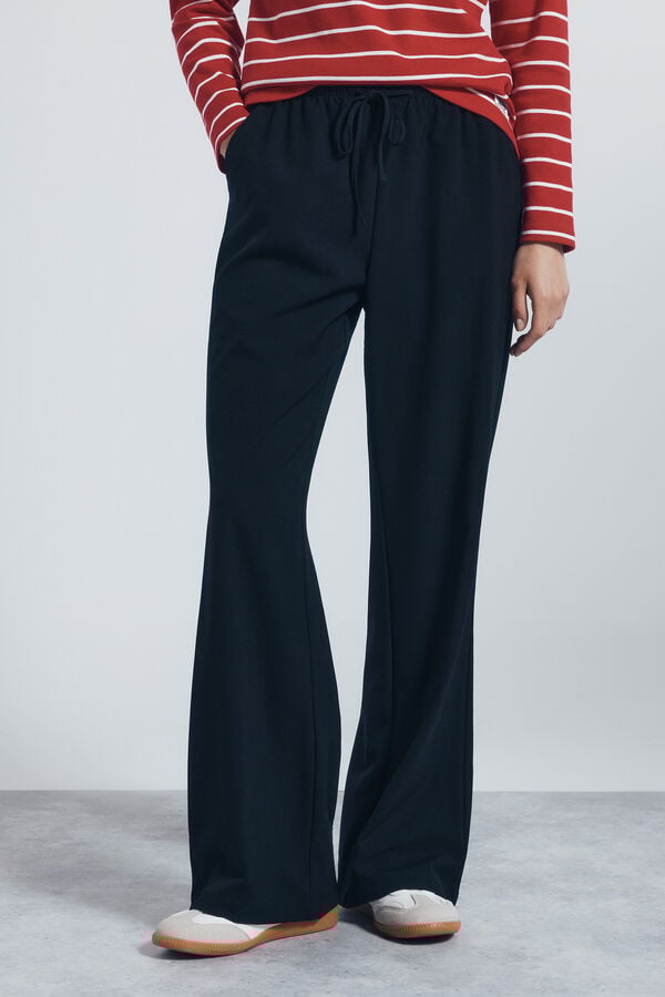Springfield Pantalón jogger ancho negro
