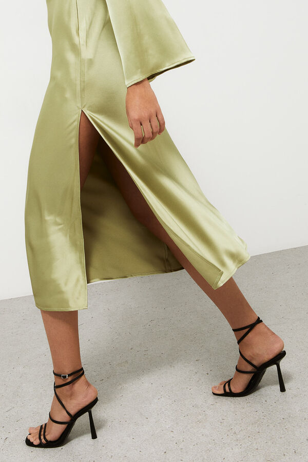 Springfield Vestido Midi Satinado verde
