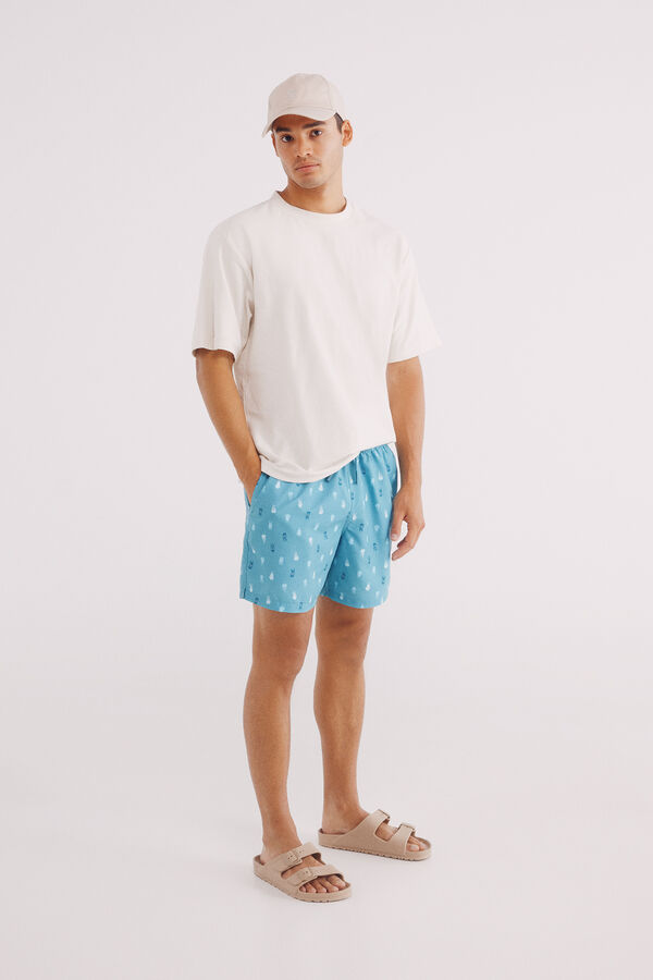 Springfield Bañador estampado medusas azul
