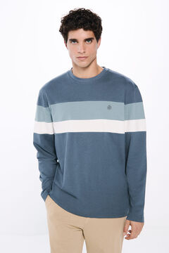 Springfield Playera manga larga cortes azul