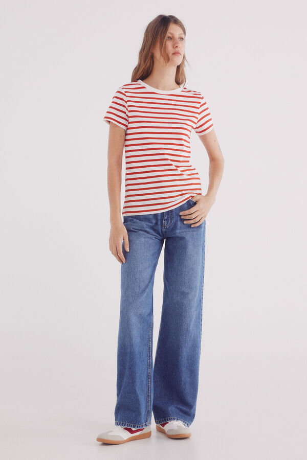 Springfield Camiseta rayas marineras rojo