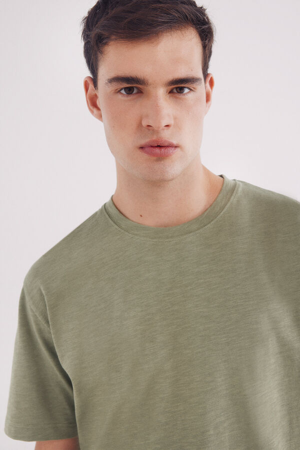 Springfield Playera algodón slub kaki