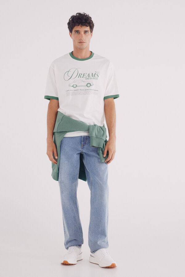 Springfield Playera contraste stay dreams marfil