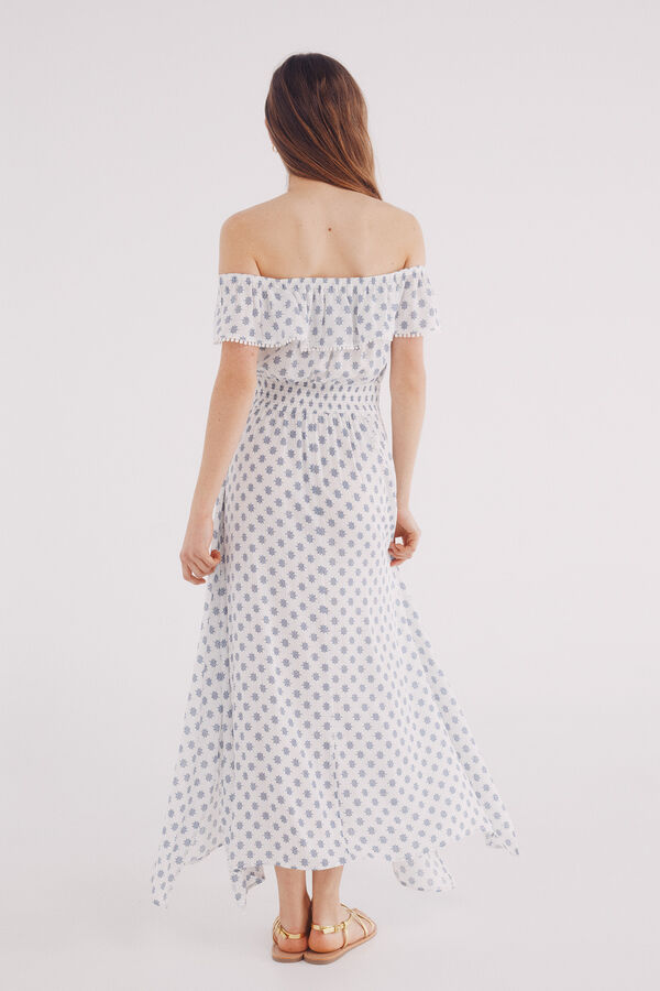 Springfield Vestido midi estampado étnico café
