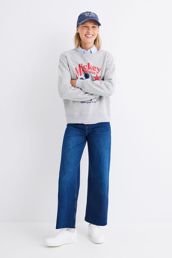Springfield Sudadera Mickey Mouse algodón gris