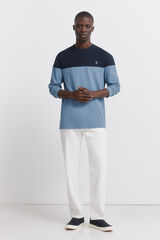 Springfield Playera manga larga bloque de color azul