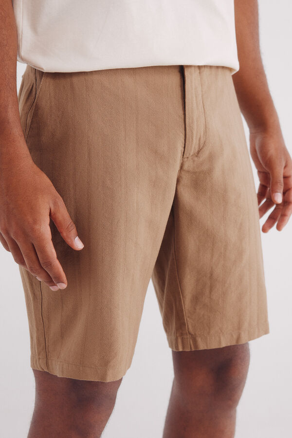 Springfield Bermudas lino slim fit beige