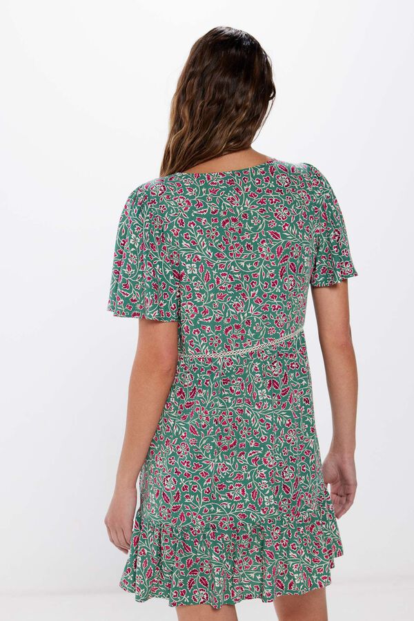 Springfield Vestido corto estampado laces insertados estampado