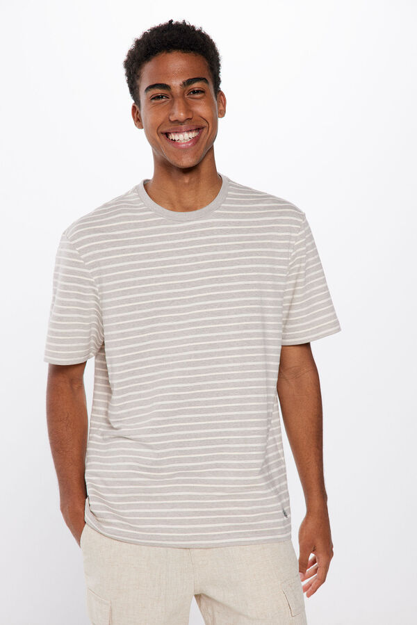 Springfield Polera raya estructura gris