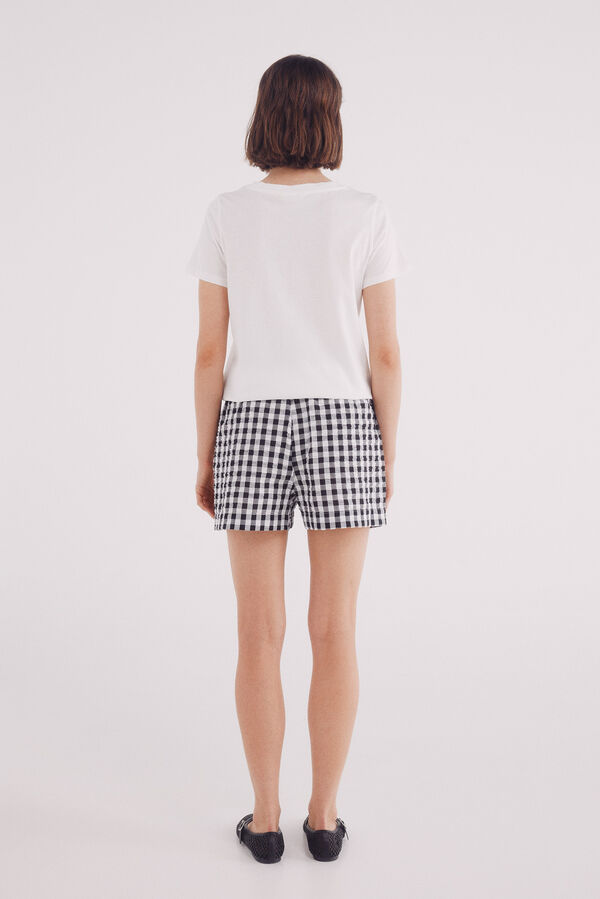 Springfield Shorts cuadros vichy negro