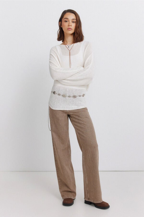 Springfield Jersey cuello barco beige