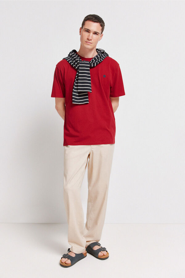 Springfield Camiseta b&aacute;sica logo Springfield rojo