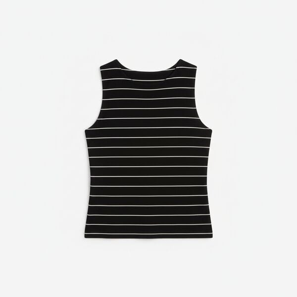 Springfield Top sin mangas cuello redondo de algod&oacute;n negro