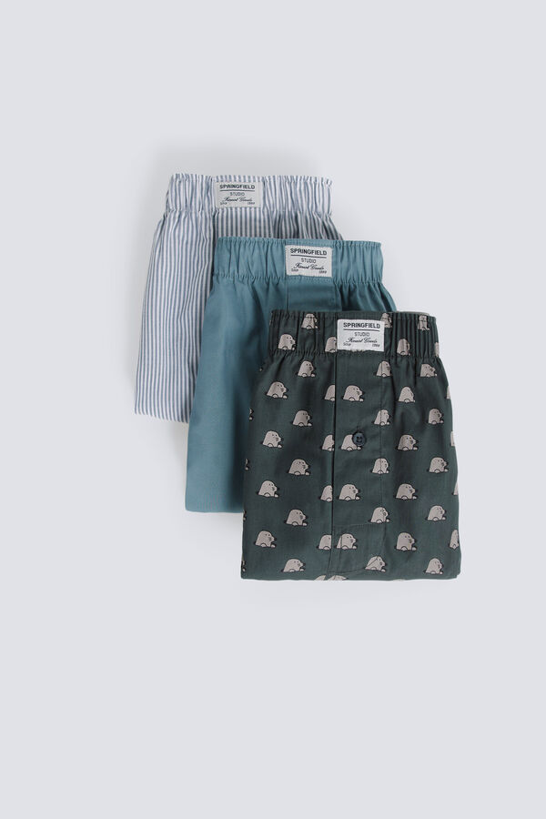 Springfield Pack 3 calzones de puntos turquesa