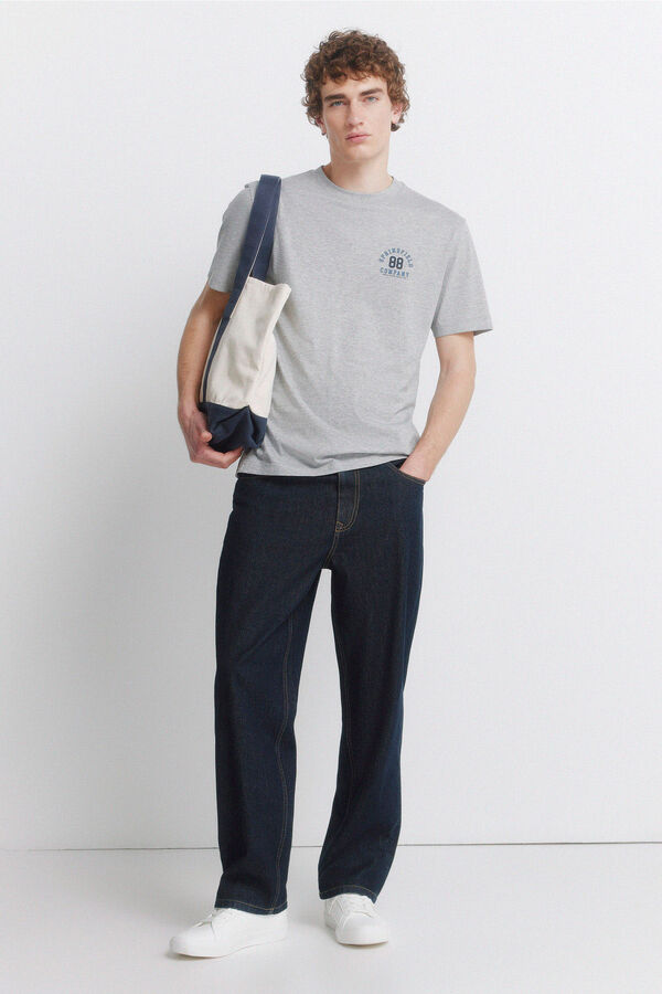 Springfield Playera logos jaspeada gris