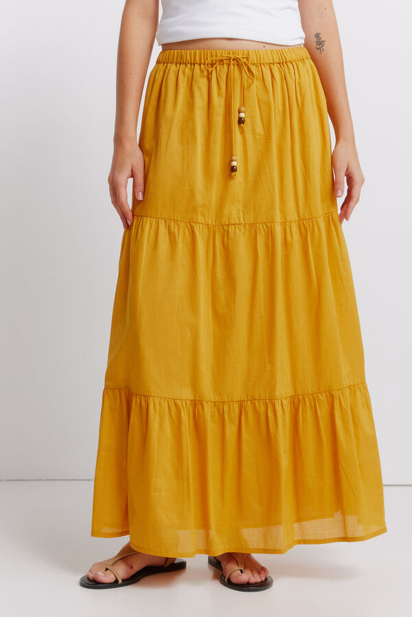 Springfield Falda midi con volantes amarillo