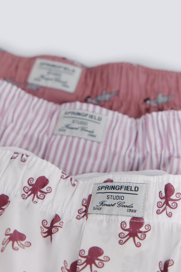 Springfield Pack de 3 calzones con estampado de animales marinos rosa
