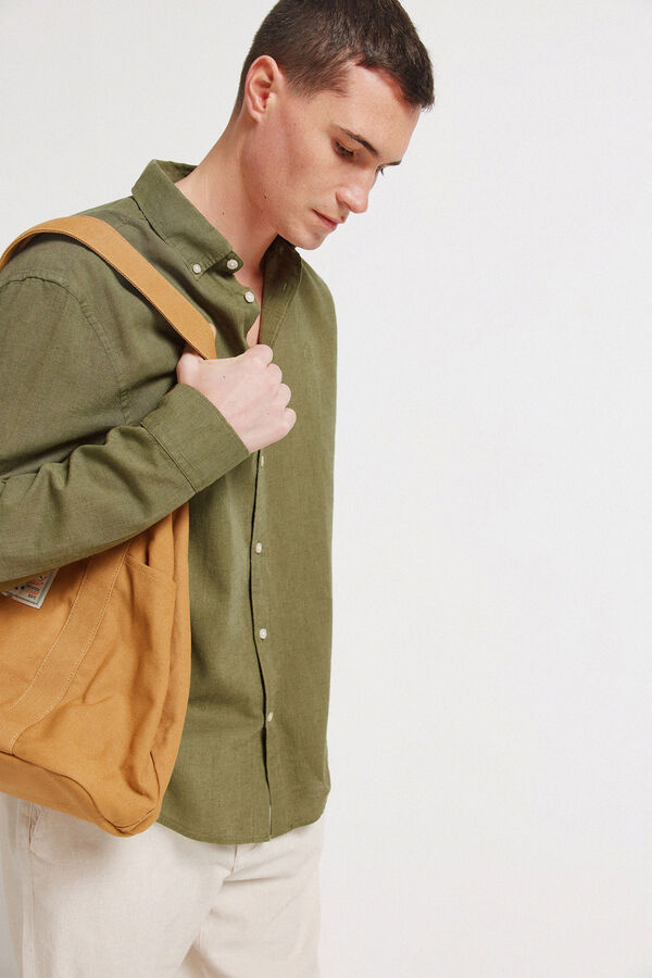 Springfield Camisa lino kaki