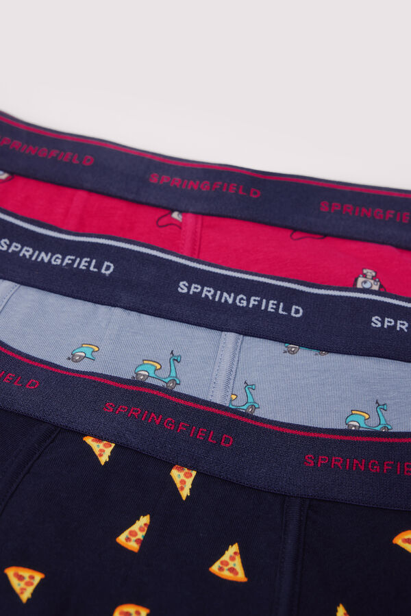 Springfield Pack 3 bóxeres motivo "Italia" azul