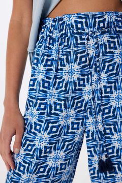 Springfield Pantalones palazzo viscosa rústica azul
