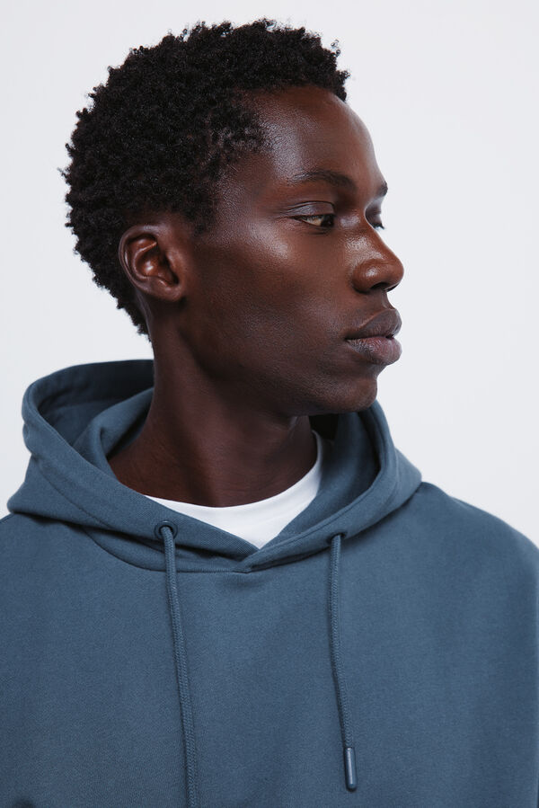 Springfield Sudadera básica con capucha  azul