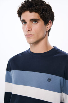 Springfield Playera manga larga cortes azul