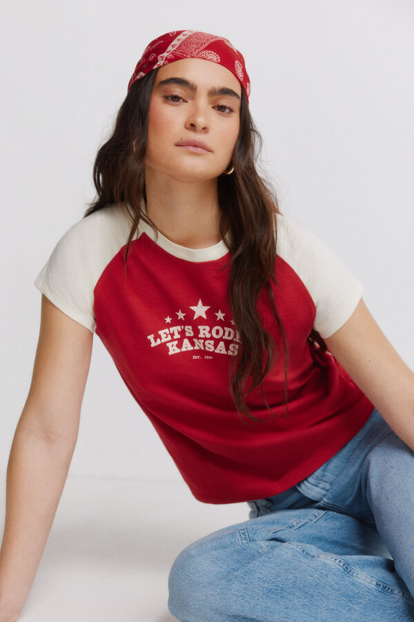 Springfield Playera de algod&oacute;n "rodeo" rojo