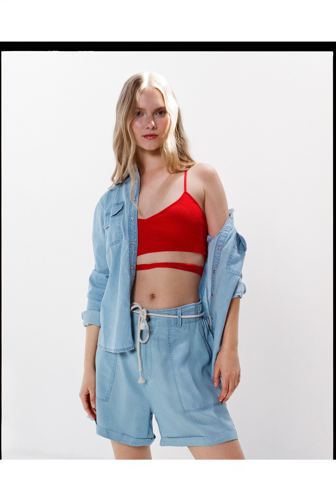 Short vaquero tencel cinturon Bermudas de mujer WomenSecret MX
