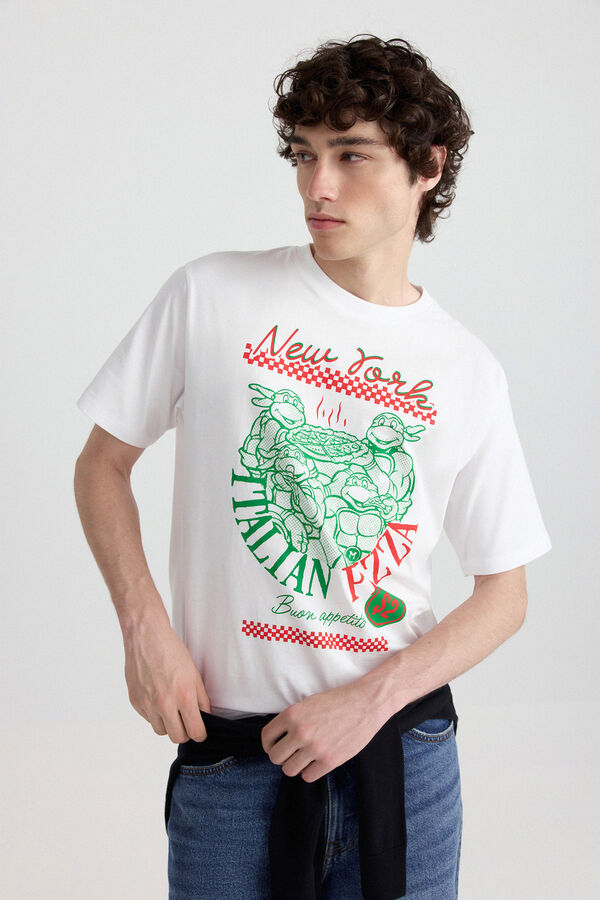 Springfield Playera Ninja Turtles N. York Pizza natural