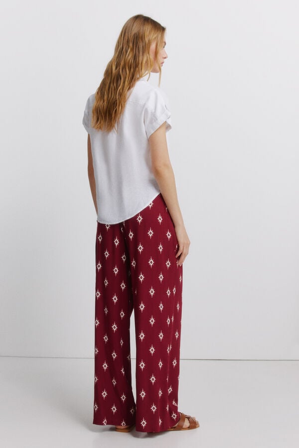 Springfield Pantal&oacute;n estampado r&uacute;stico con cord&oacute;n p&uacute;rpura