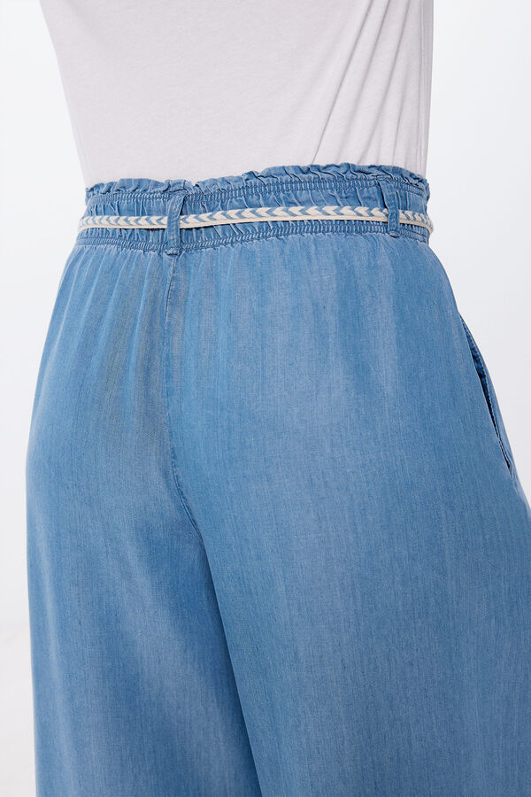 Springfield Pantalón culotte tencel azul medio