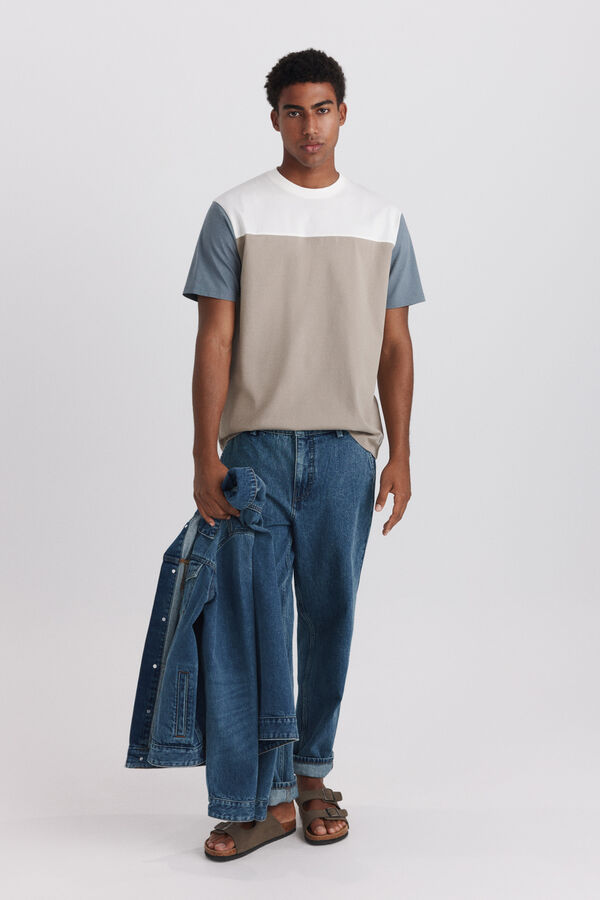 Springfield Playera color block caf&eacute;
