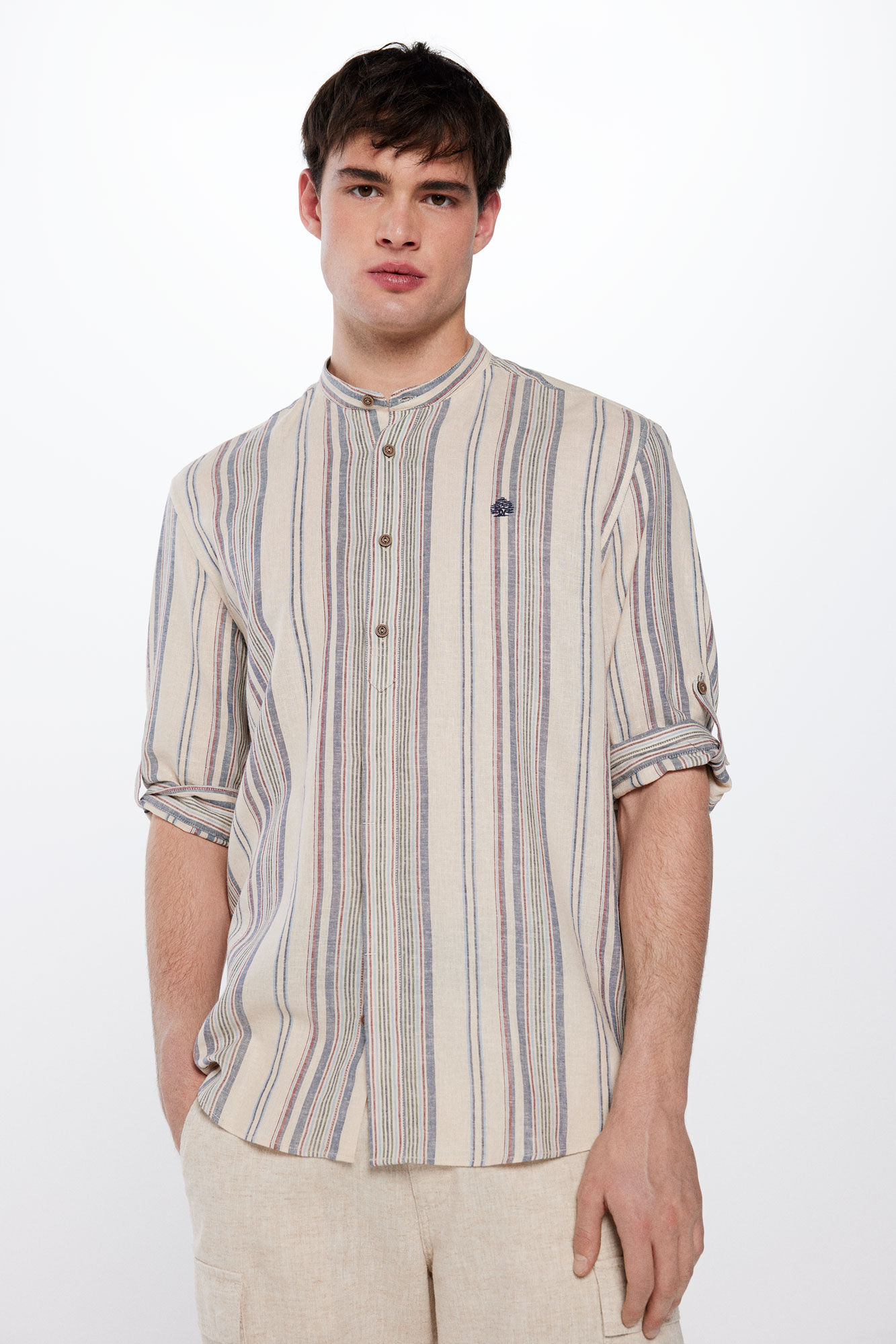 Camisa cuello mao hombre springfield hot sale