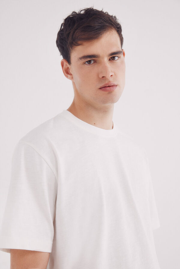 Springfield Playera algodón slub marfil