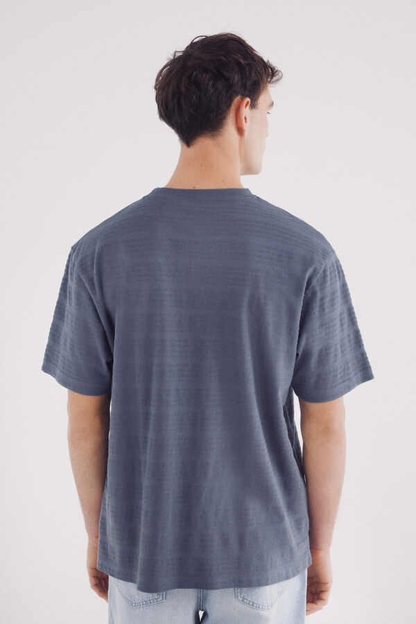 Springfield Playera raya piqué azul indigo