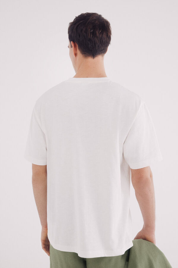 Springfield Playera algodón slub marfil