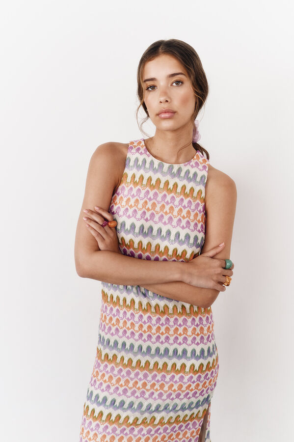 High Spirits Vestido crumble  estampado