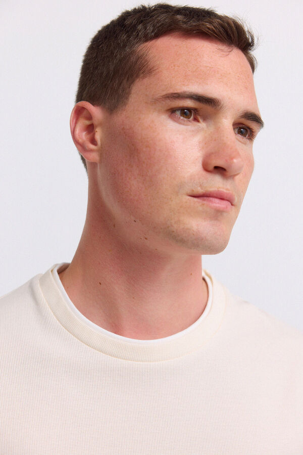 Springfield Playera de tela waffle doble blanco