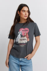 Springfield Playera de manga corta con estampado gris